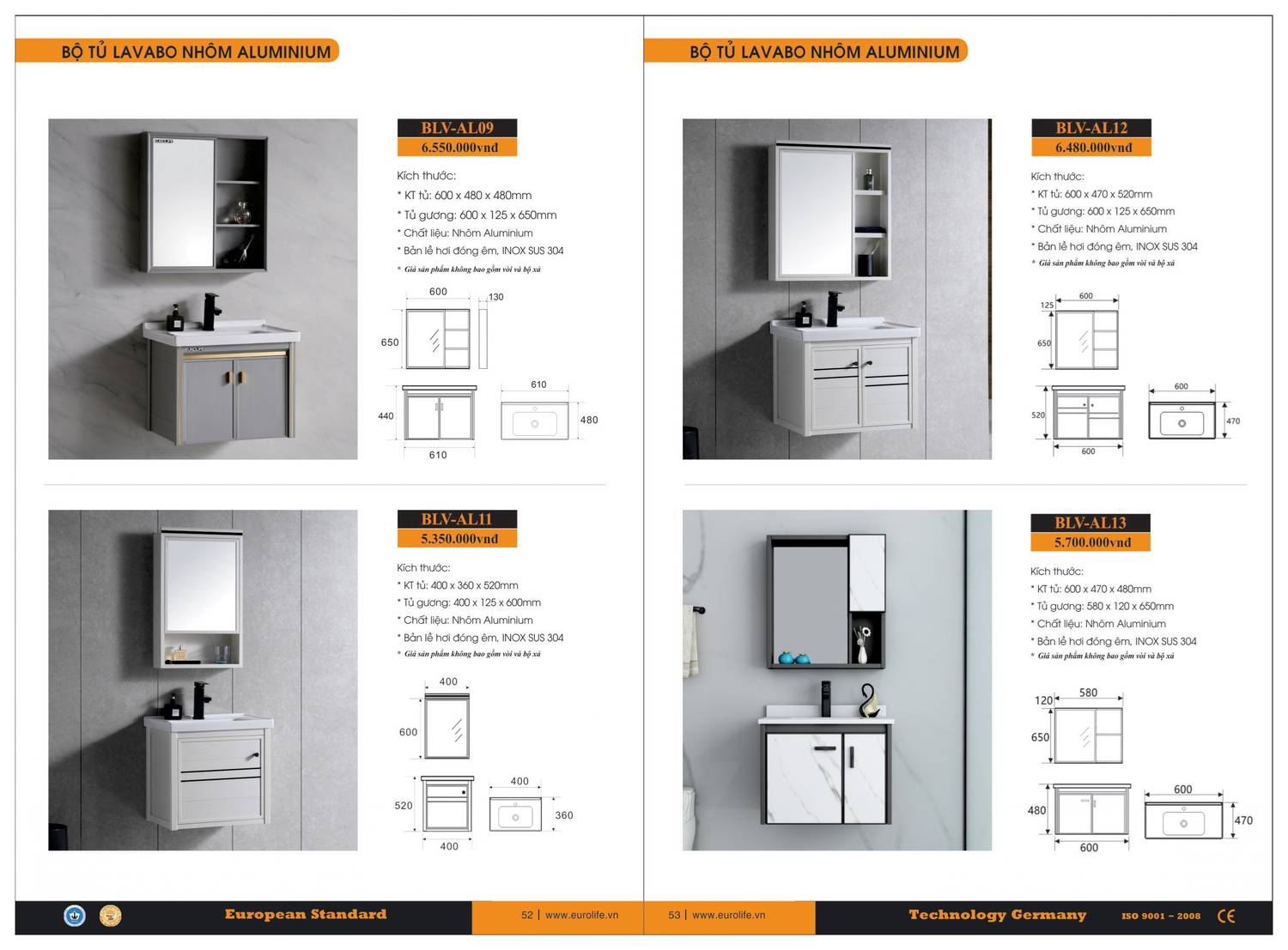 Thiết bị vệ sinh EUROLIFE Catalogue và Bảng giá mới nhất /Page 27